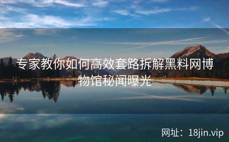 专家教你如何高效套路拆解黑料网博物馆秘闻曝光  第2张