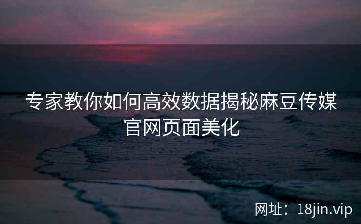 专家教你如何高效数据揭秘麻豆传媒官网页面美化  第2张