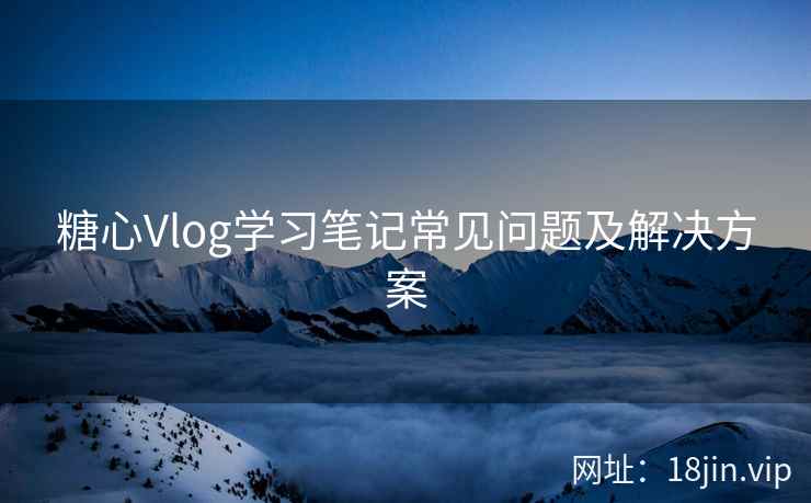 糖心Vlog学习笔记常见问题及解决方案  第2张
