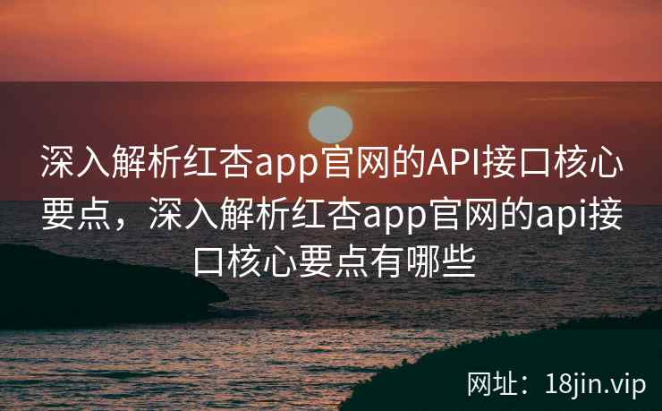 深入解析红杏app官网的API接口核心要点，深入解析红杏app官网的api接口核心要点有哪些