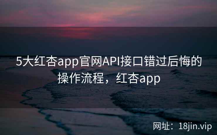 5大红杏app官网API接口错过后悔的操作流程，红杏app
